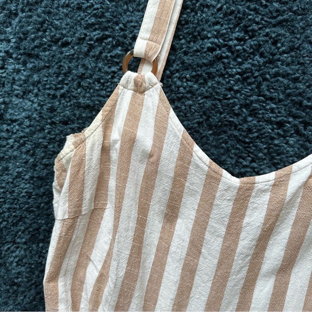 Striped Linen Jumpsuit - Picture 7 of 8